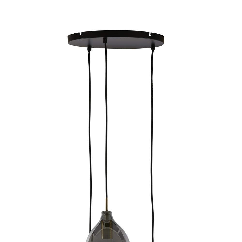 Eettafel hanglamp Lukaro 3-lichts - smoke glas Light & Living 8717807703264