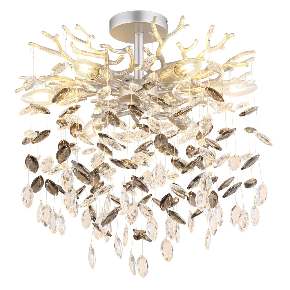 Plafondlamp Queena zilvergrijs Ø 50cm