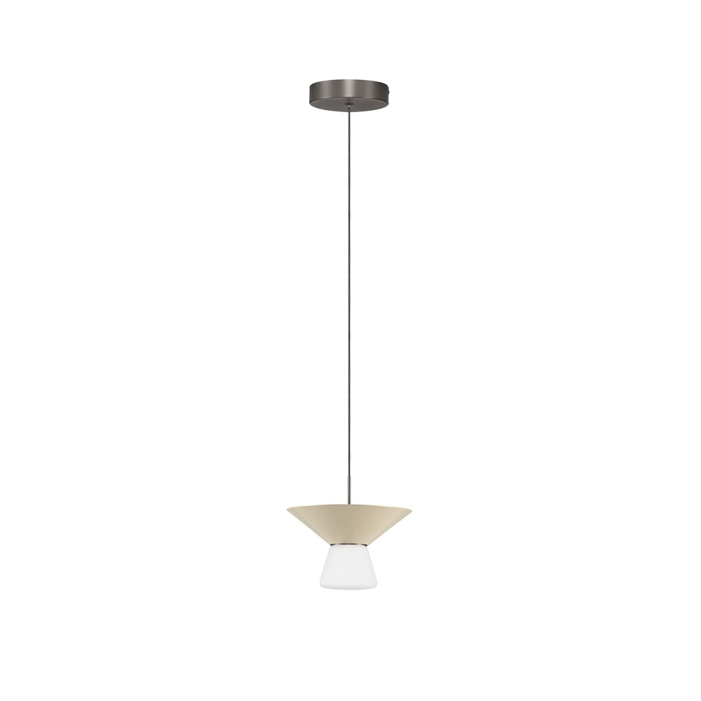 Design hanglamp Baris wit met grijs Ø 22cm Lyora 5212017495273