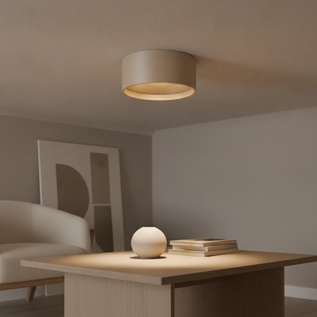 Strakke plafondlamp Oran Ø 12cm champagne