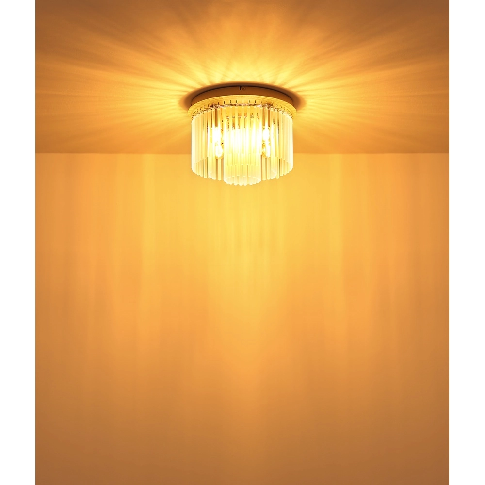 Plafondlamp Gorley zand bruin met glas Ø 32cm Globo 9007371575718