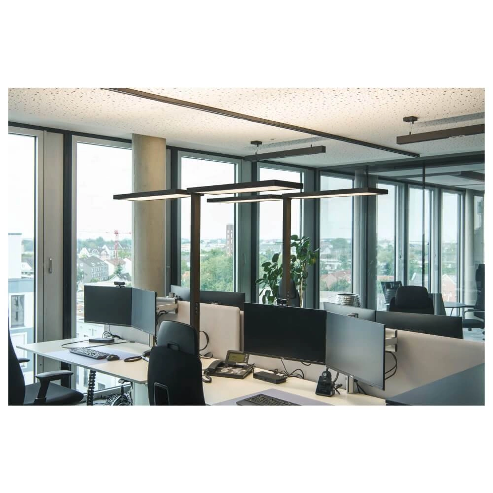 Led kantoor vloerlamp Worklight Pro zwart - dubbel SLV 4024163277976