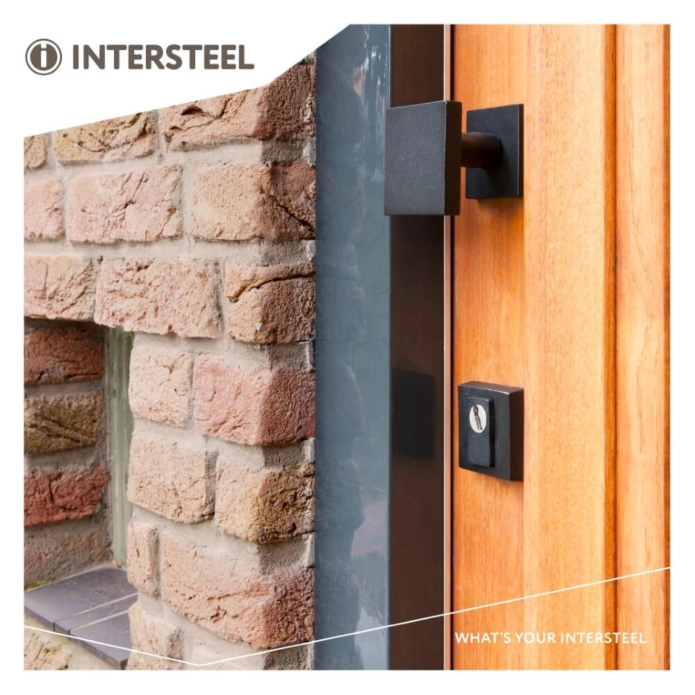 Voordeurknop Castor vierkant verkropt zwart Intersteel 8714186402979