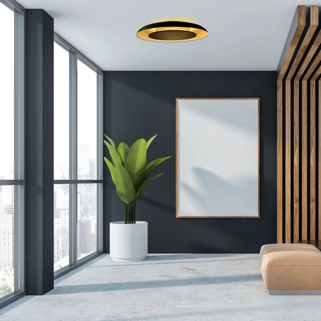 Moderne plafondlamp Golden Veil zwart met goud Steinhauer 8712746186772