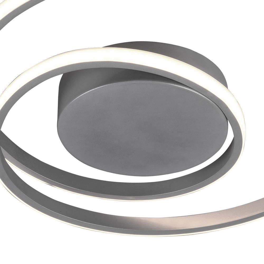 Moderne plafonnière Zibal Ø 39cm titaan grijs Trio 4017807442144