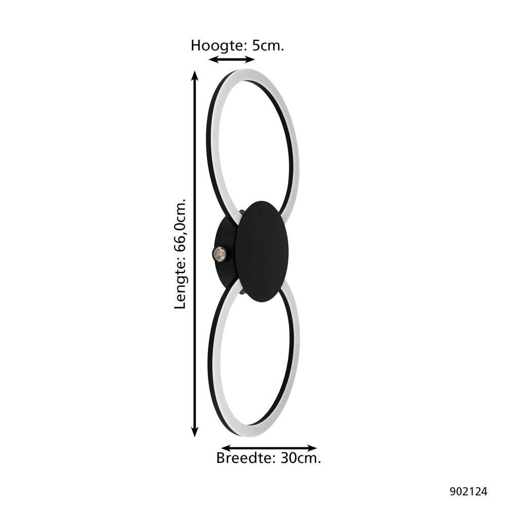 Design wandlamp Venticello 1 zwart Eglo 9008606357444