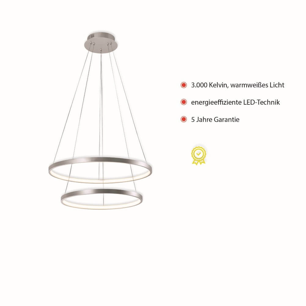 Ronde hanglamp Circle zilver Just Light 4043689960445