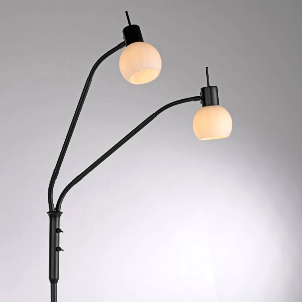 Zwarte vloerlamp Loki 2-lichts Just Light 4043689000837