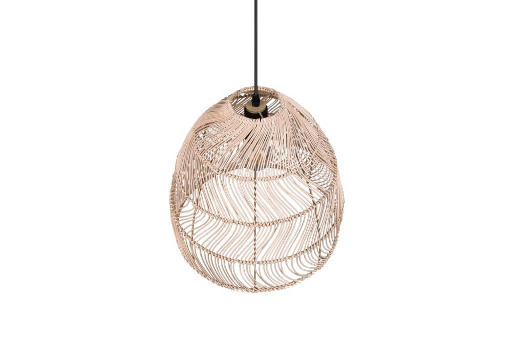 Hanglamp Rike zwart met rotan vlechtwerk Trio 4017807539295
