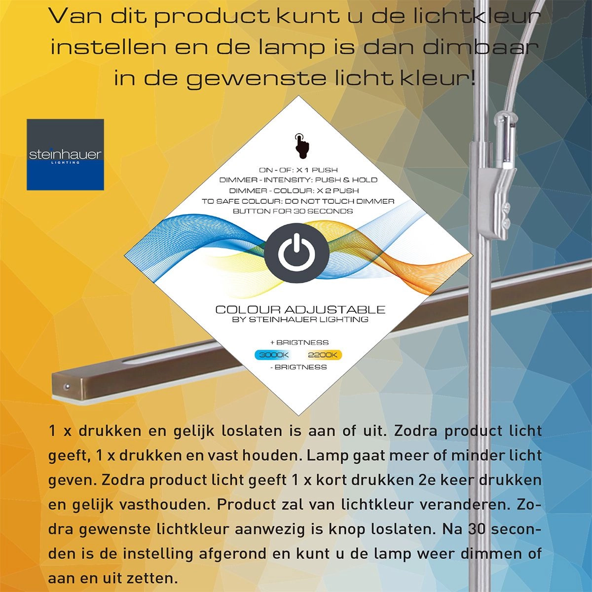 Leeslamp Zenith LED goud Steinhauer 8712746113389