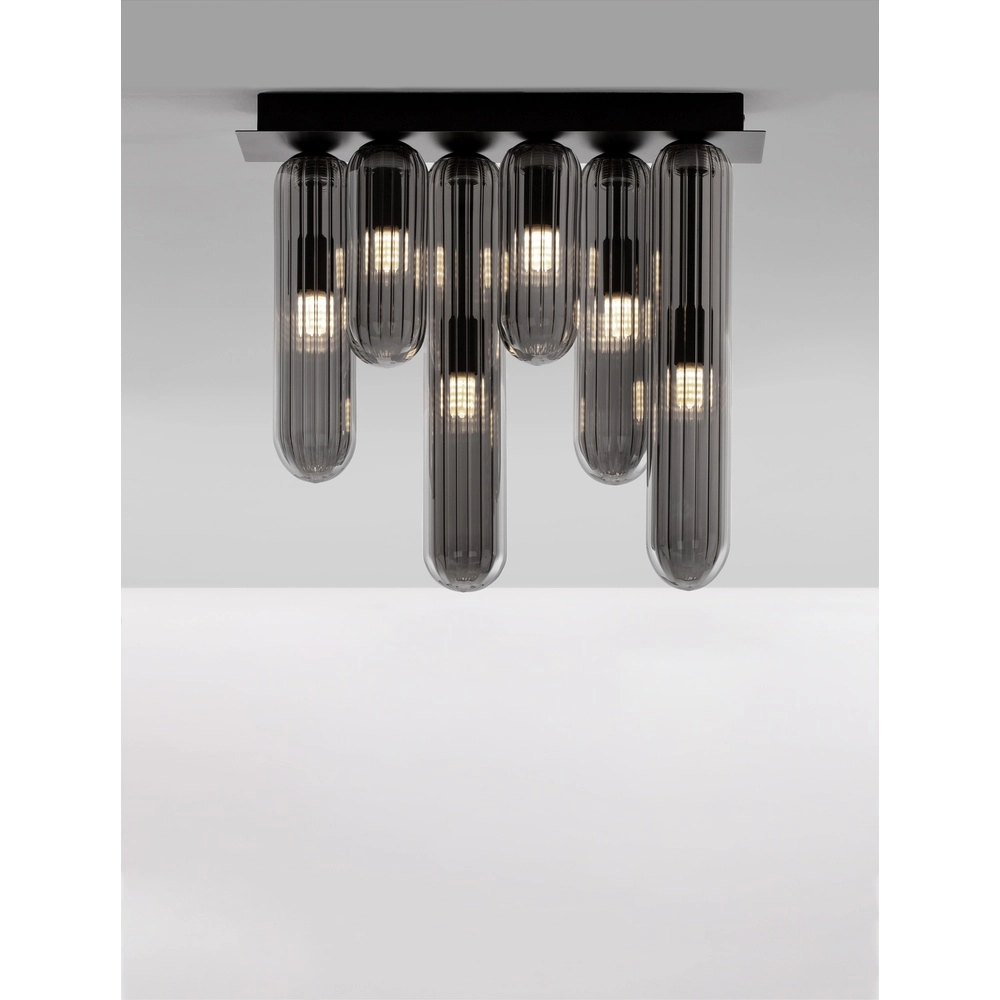 Design plafondlamp Gustave zwart 6-lichts Lyora 5212017443328