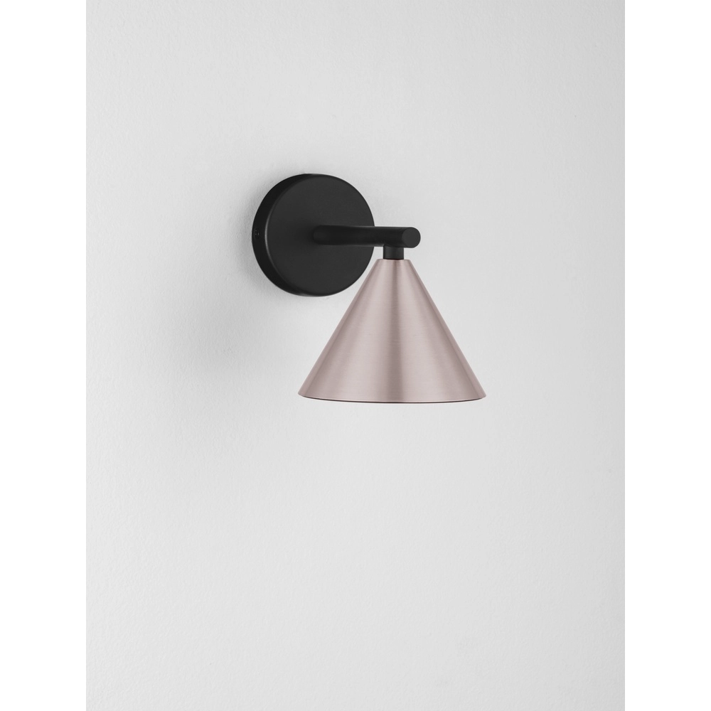 Wandlamp Conico enkel zwart met koffiebruin Lyora 5212017475381