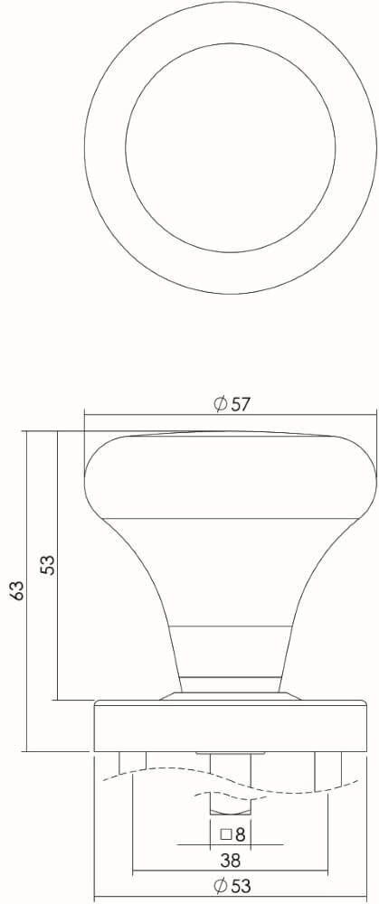 Knopkruk Paddenstoel RVS draaibaar Intersteel 8714186059197
