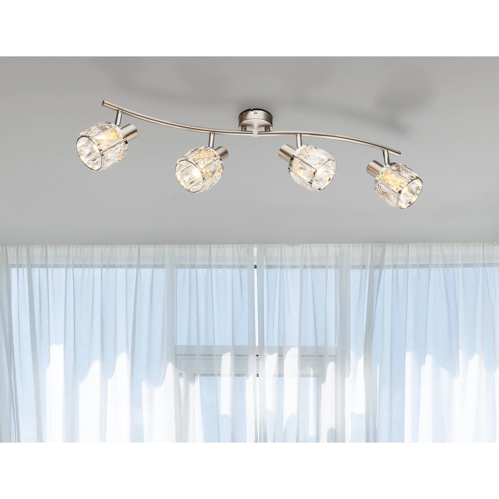 Plafondlamp Kris 4-lichts nikkel Globo 9007371366255