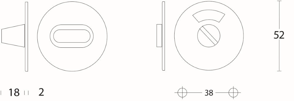 WC-sluiting Tira plat RVS Ø 5cm met venster Intersteel 8714186039922