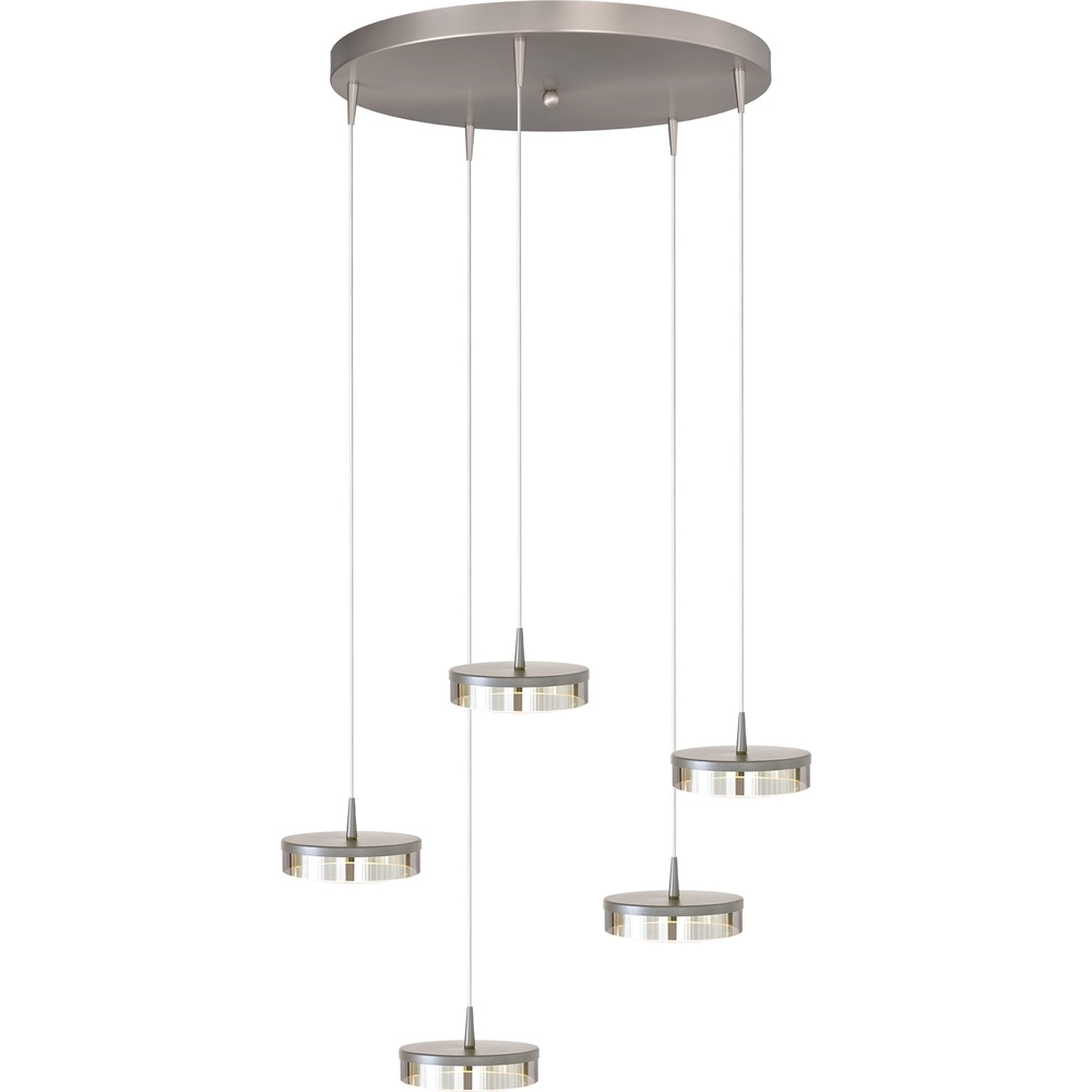 5-lichts hanglamp Imperia Ø 50cm nikkel