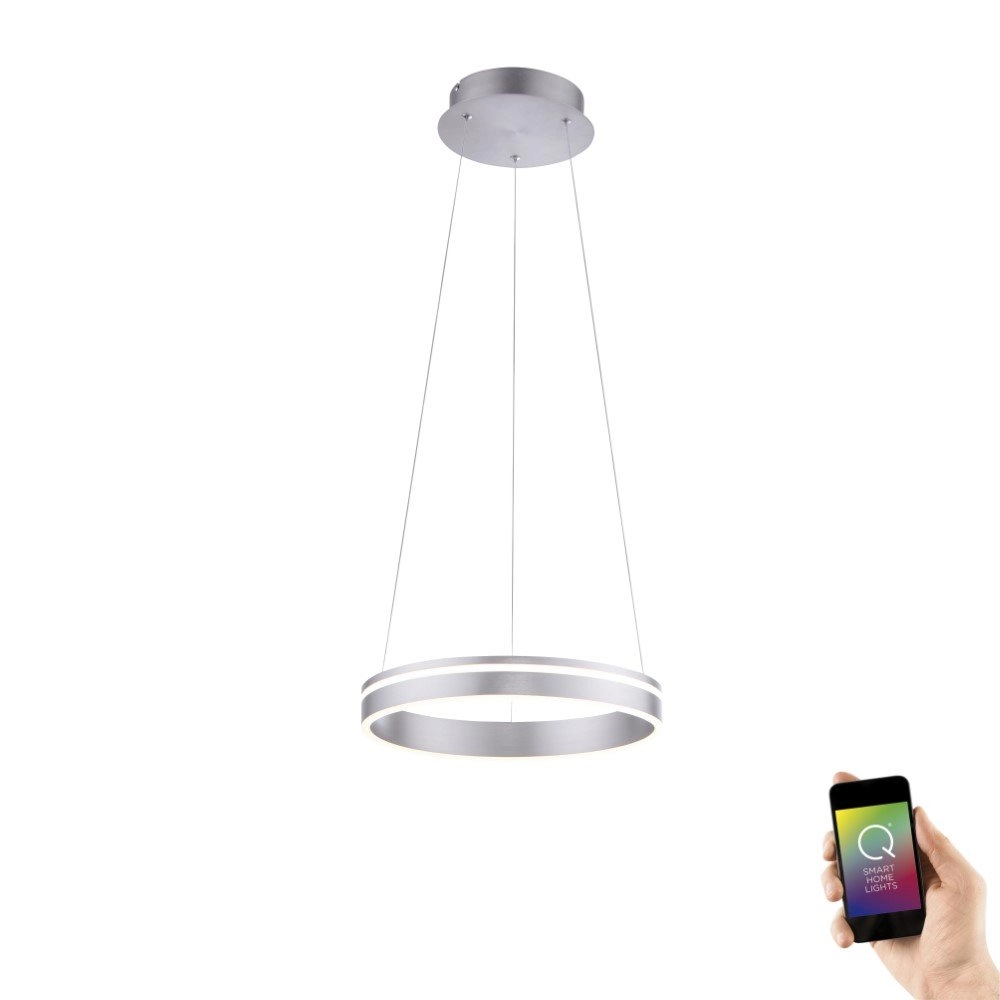 Design hanglamp Q-Vito Ø 40cm grijs Paul Neuhaus 4012248332009