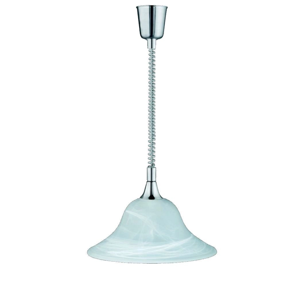 Hanglamp Met Kap Series 3407 chroom met mintglas Hanglamp Met Kap Series 3407 chroom met mintglas
