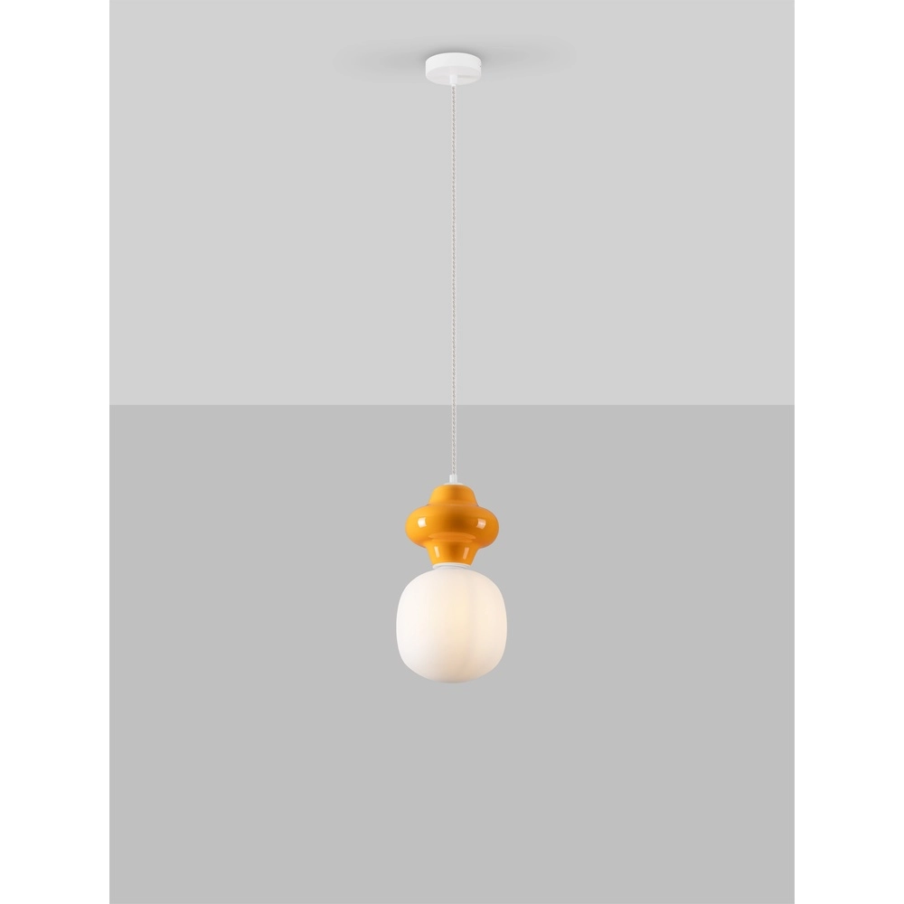Hanglamp Clio S oranje keramiek Lyora 5212017461216
