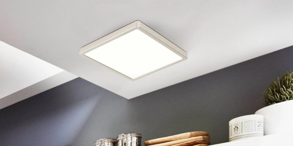 RVS plafonnière Fueva 5 21 bij 21cm Eglo 9008606244935