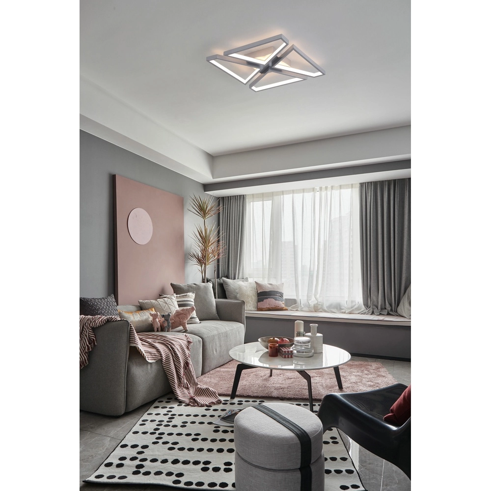 Plafondlamp Quatro zwart vierkant Searchlight 5053423302317