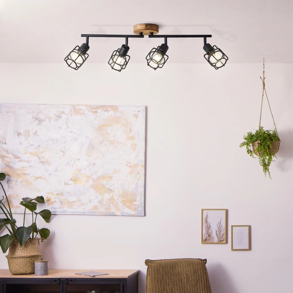 Industriële plafondlamp Gwen 4-lichts Brilliant 4004353409837