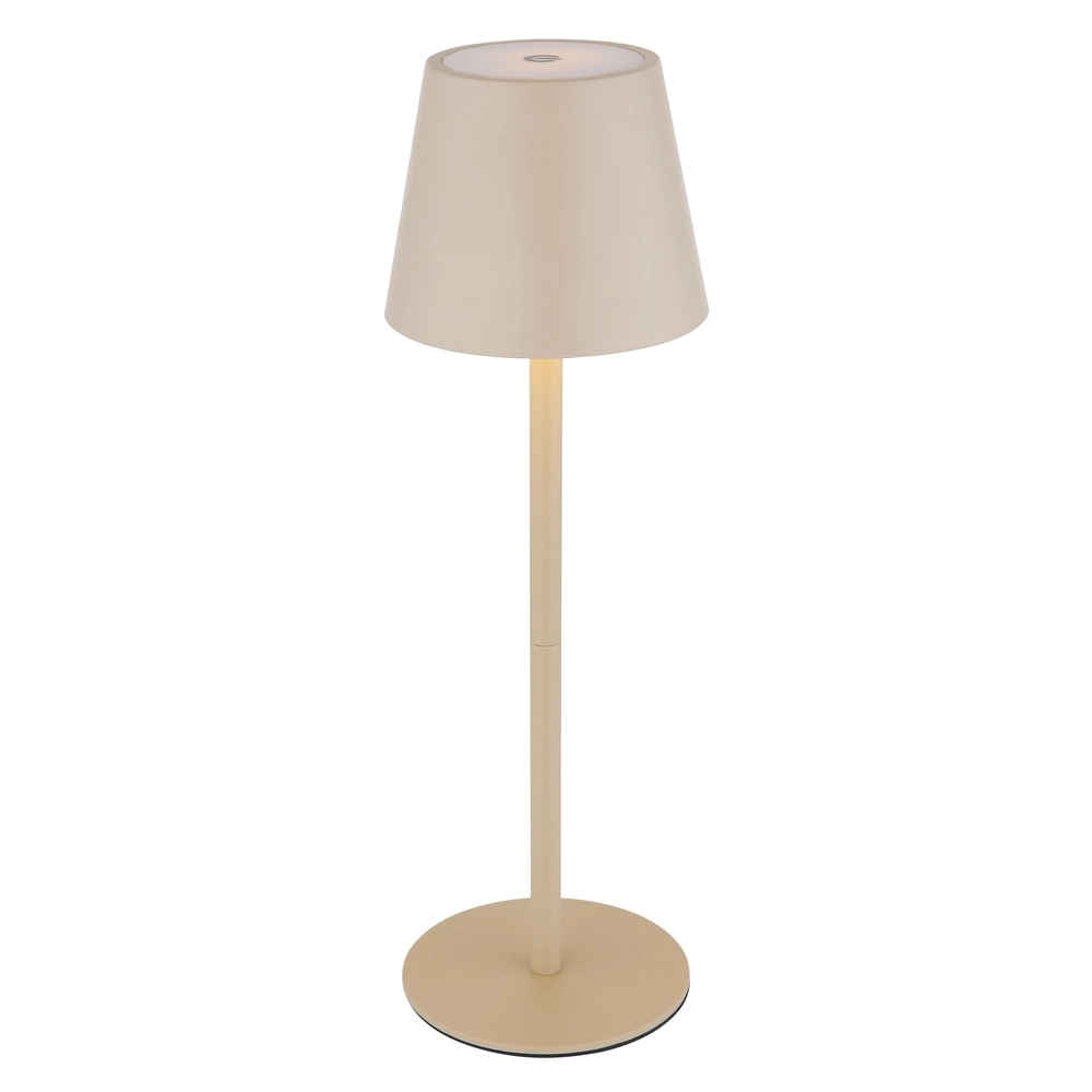 Moderne tafellamp Vannie I zand bruin ook voor fles oplaadbaar Globo 9007371468805