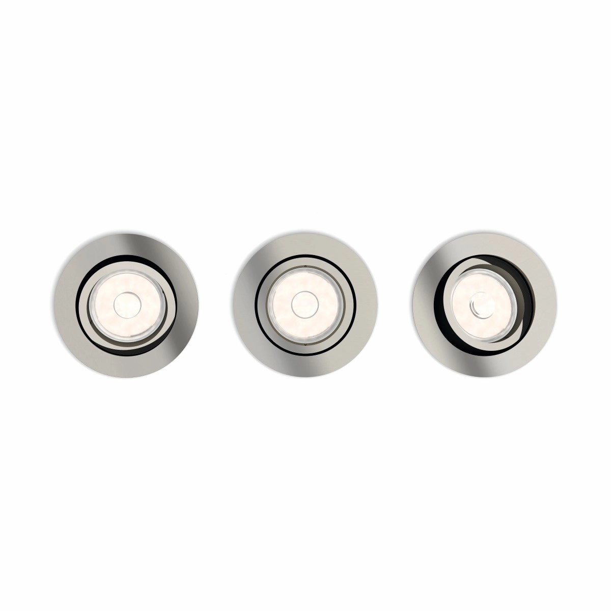 Set ronde inbouwspots Donegal (3x) GU10 metaalgrijs
