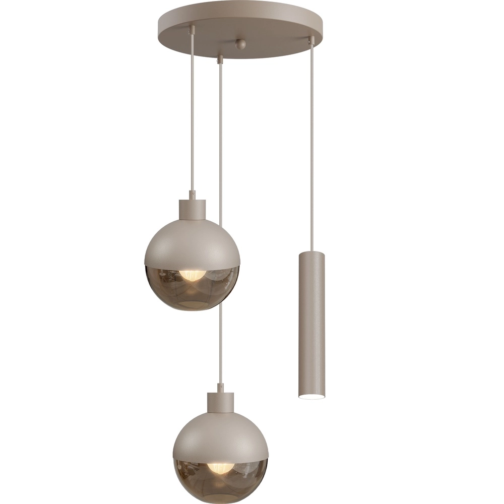 3-lichts hanglamp Opera Ø 35cm beige terra