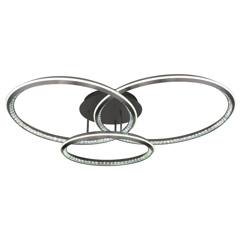Design plafondlamp Alaina 3 ringen grijs Globo 9007371474882