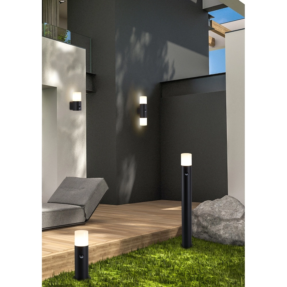 Wandlamp Colorado dubbel zwart met sensor Searchlight 5053423299105
