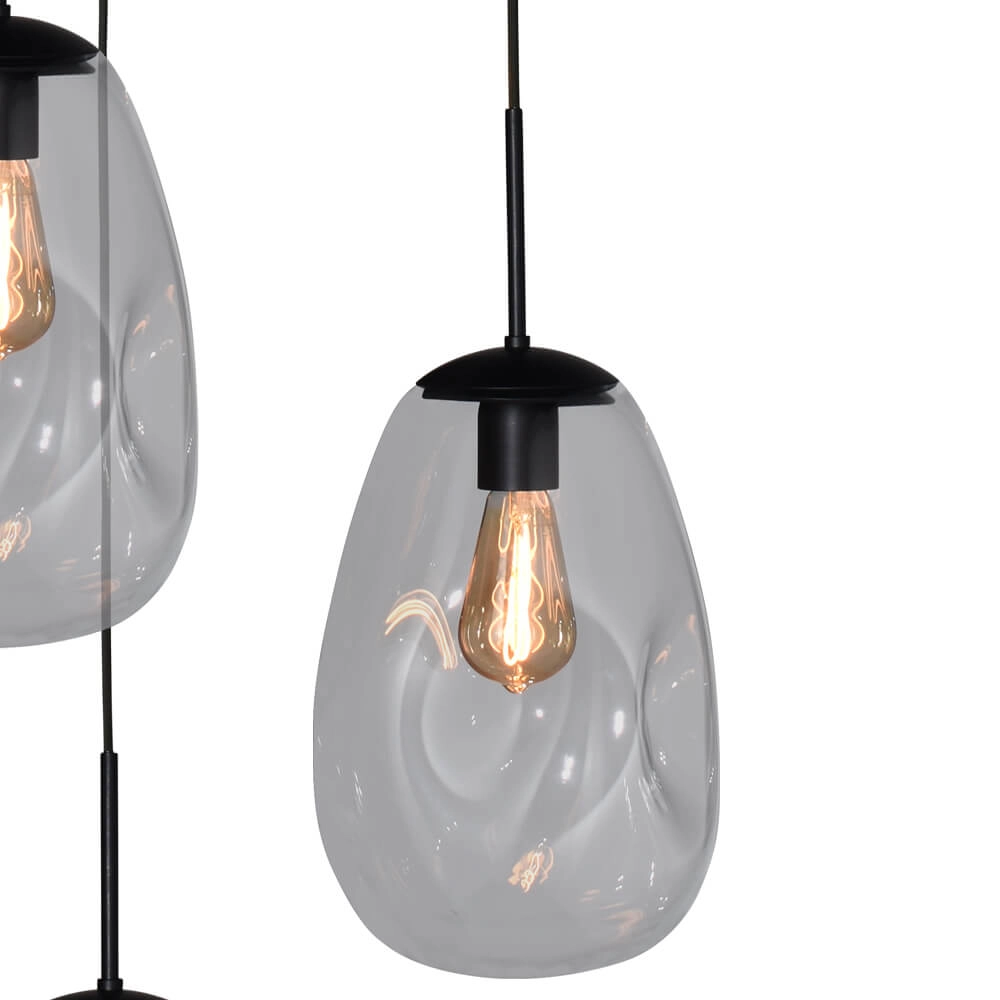 Pendel hanglamp Lava 3x helder glas Ø 22,5cm Masterlight 8718121286396