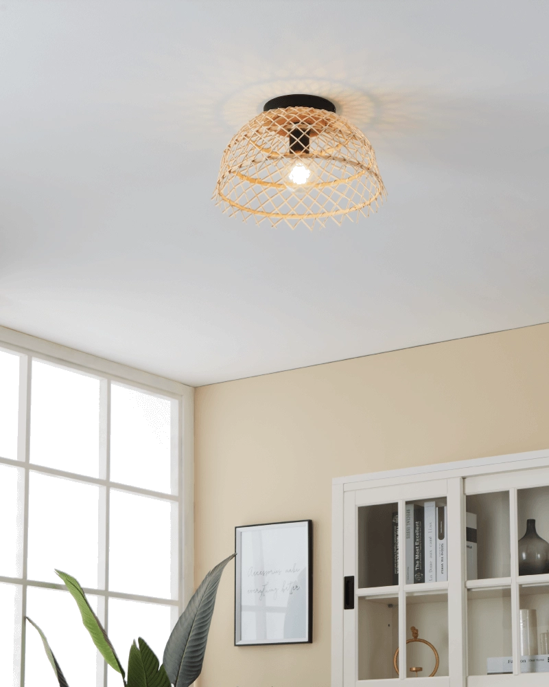 Rotan plafondlamp Ausnby Ø 37cm Eglo 9002759438319