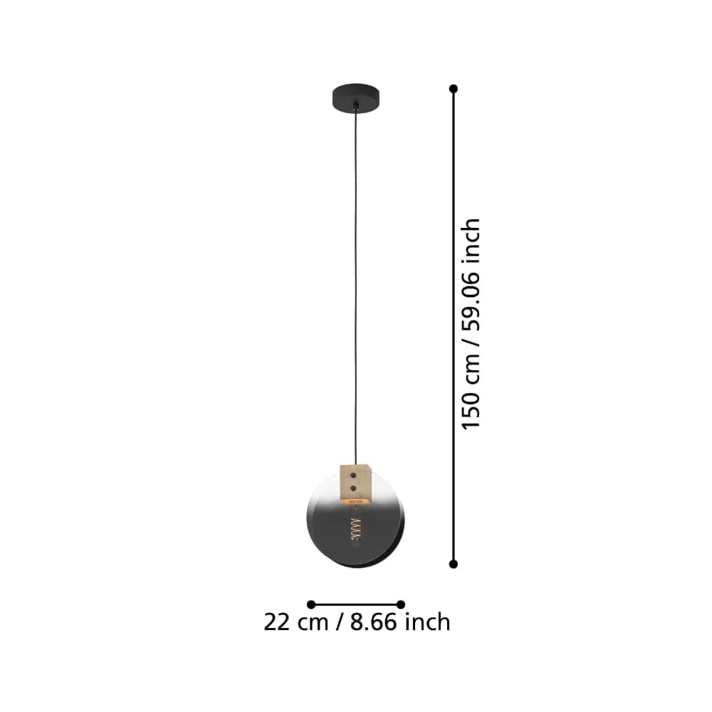 Hanglamp Millena hout met zwart Stars of Light 9008606239436