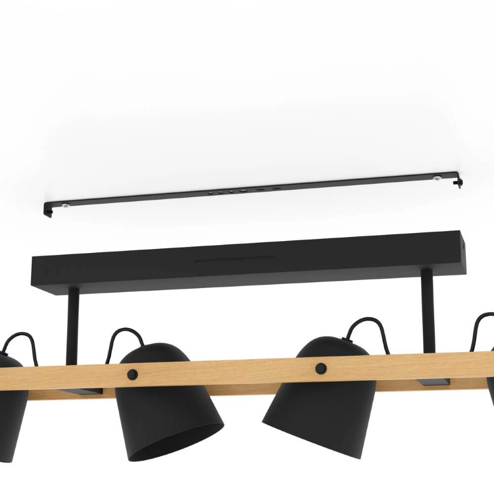 4-lichts plafondlamp Hornwood-Z zwart Eglo 9008606274284