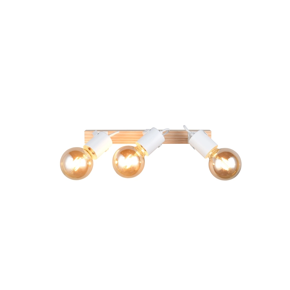 Plafondlamp 3-lichts Lynar wit met hout Trio 4017807672015