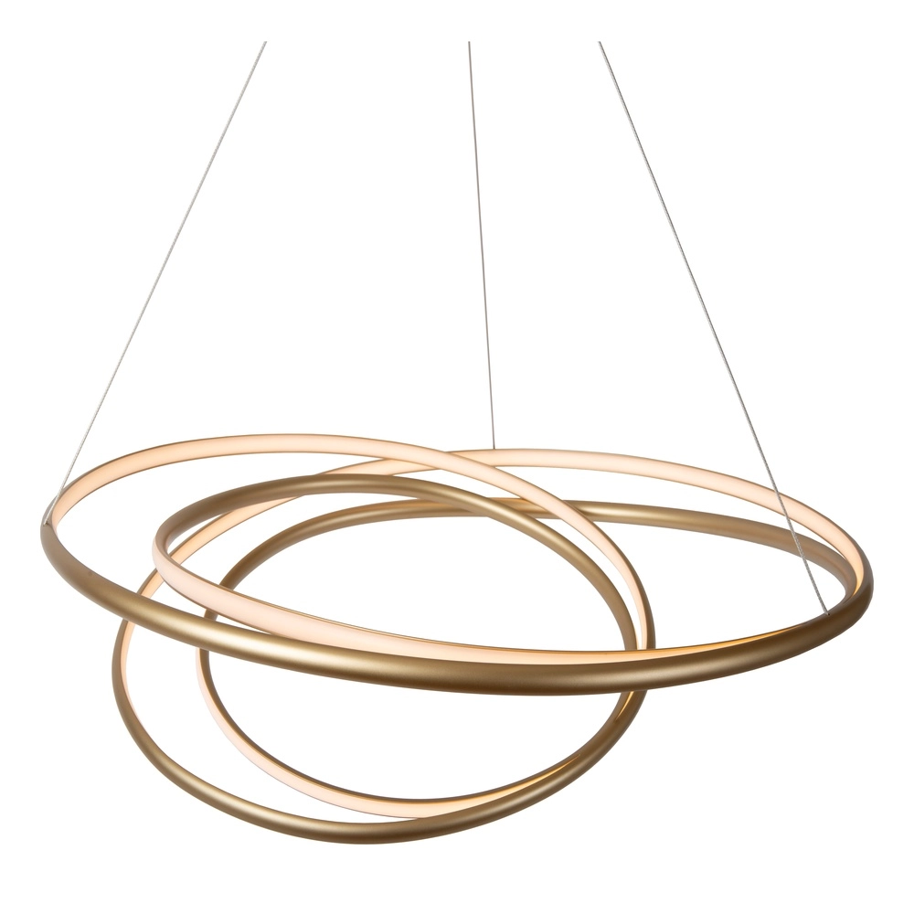 Design hanglamp Sardana Ø 80cm krul goud Premium by Lucide 5411212520890