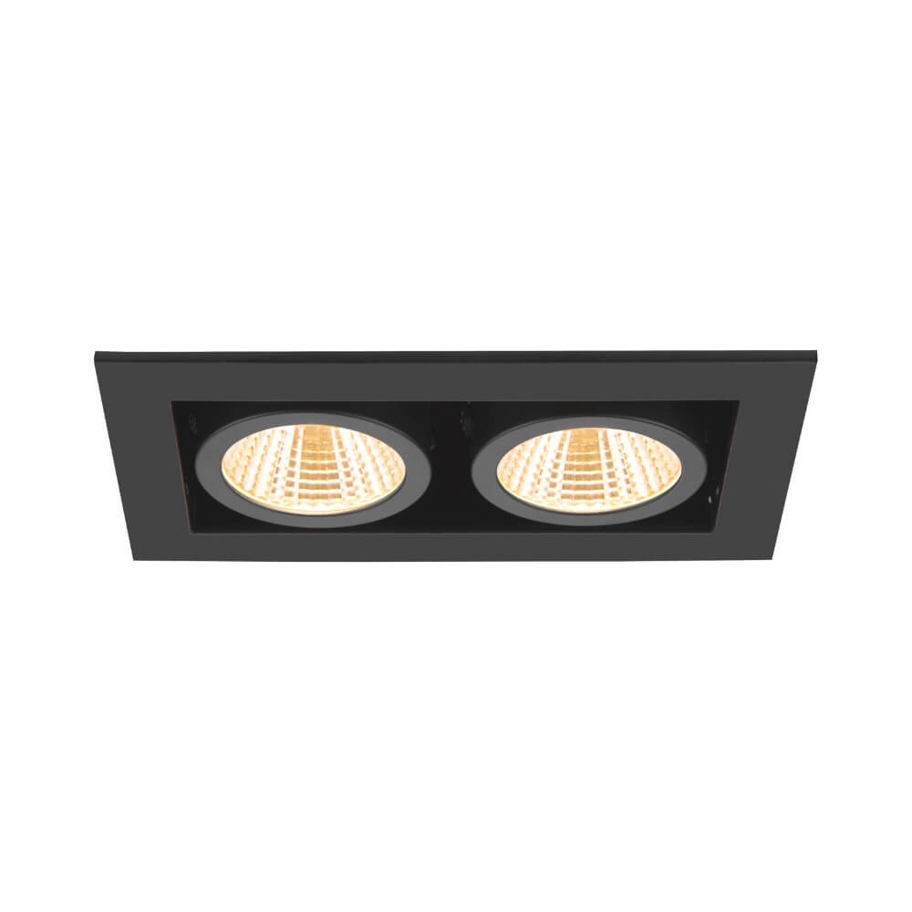 Vierkante led inbouwspot Kadux Double 2x Led - zwart - 3000K SLV 4024163279109
