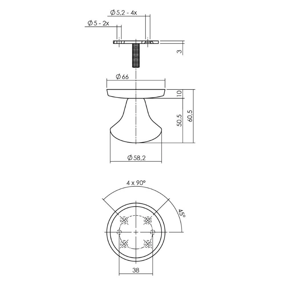 Voordeurset Vurano rond kerntrekbeveiliging RVS Intersteel 8714186408346