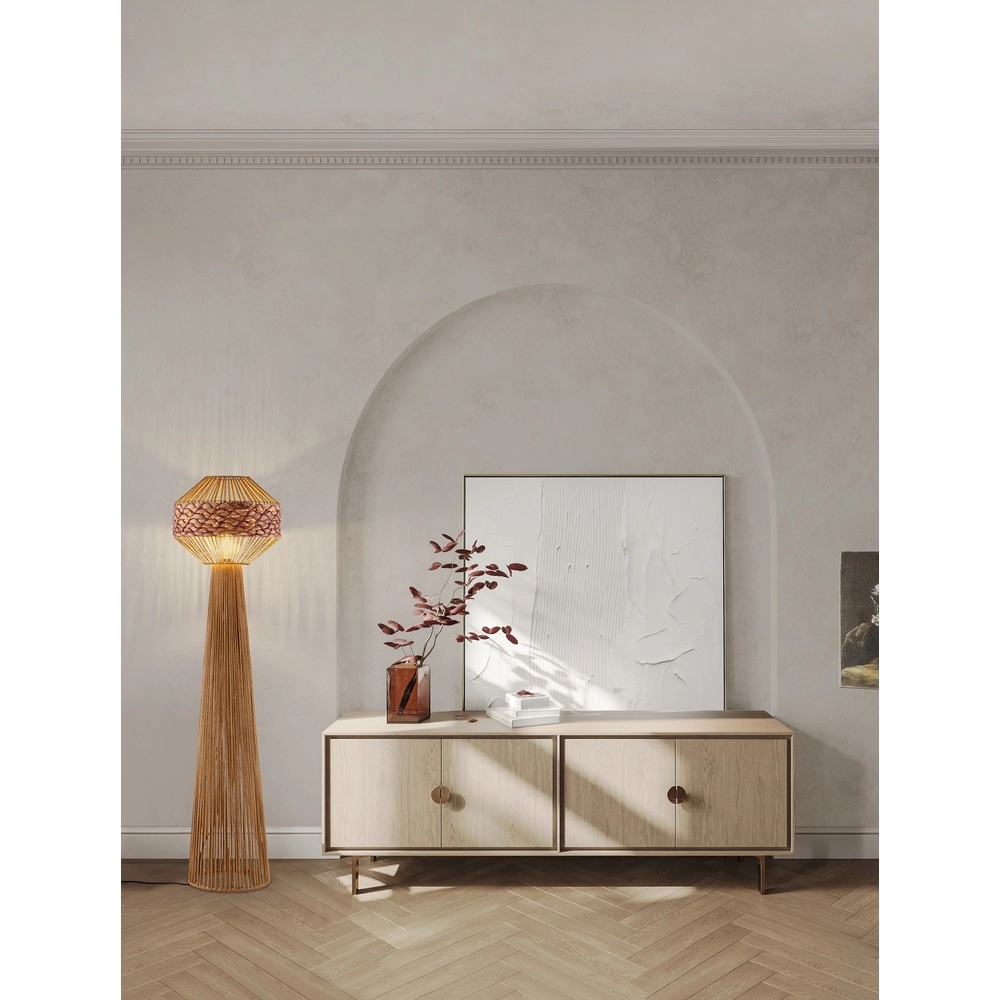 Floor lamp Mapi Ø 42cm red with brown Lyora 5212017477347