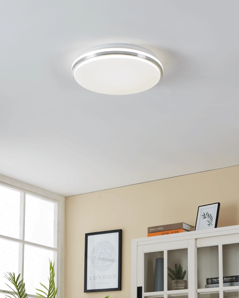 Badkamer plafondlamp Pinetto Ø 34cm - chroom Eglo 9008606235964