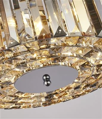 Hanglamp Chapeau 35cm chroom met kristalglas Searchlight 5053423187815