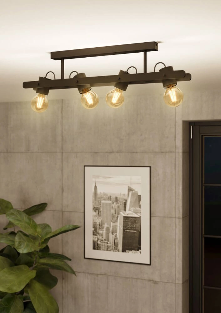 4-lichts plafondlamp Plimsoll zwart Eglo 9002759438470