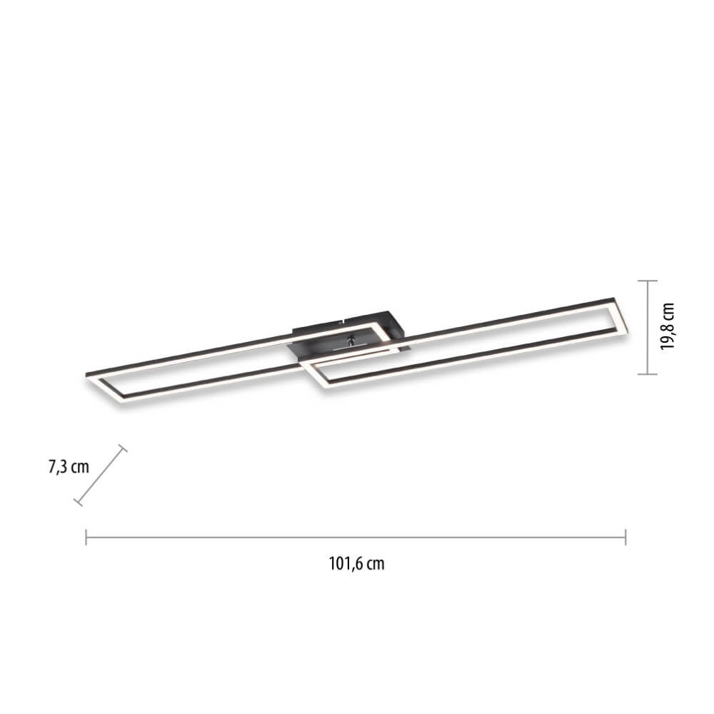 Zwarte led plafondlamp Iven Paul Neuhaus 4043689981976