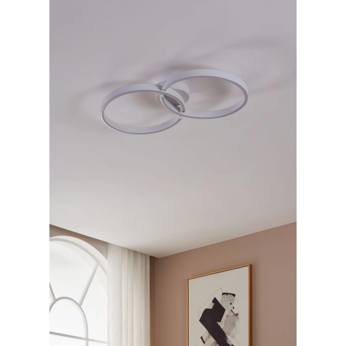 Witte led plafondlamp Amandolo 2-ringen Eglo 9008606275069