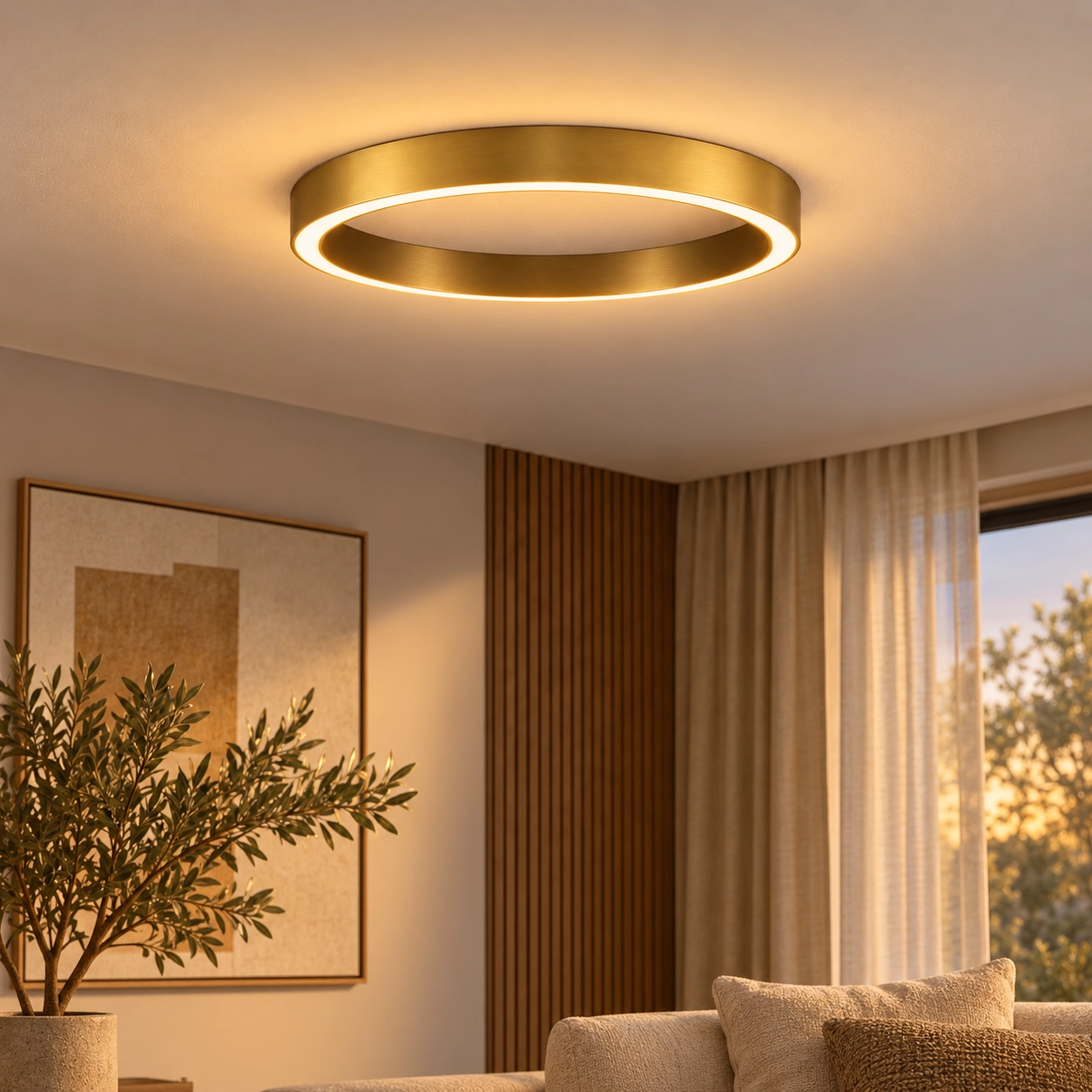 Design plafondlamp Sting goud Ø 80cm
