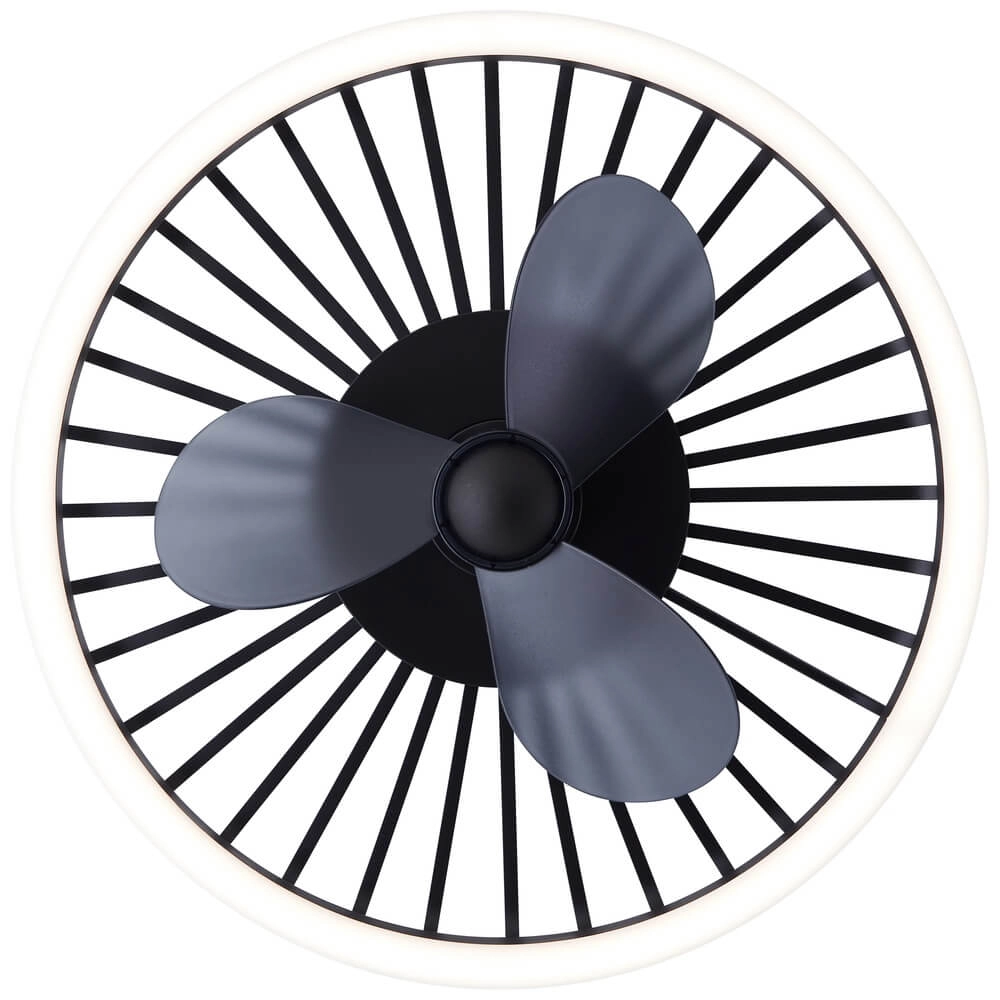 Draadlamp plafondventilator Capo zwart Brilliant 4004353453410