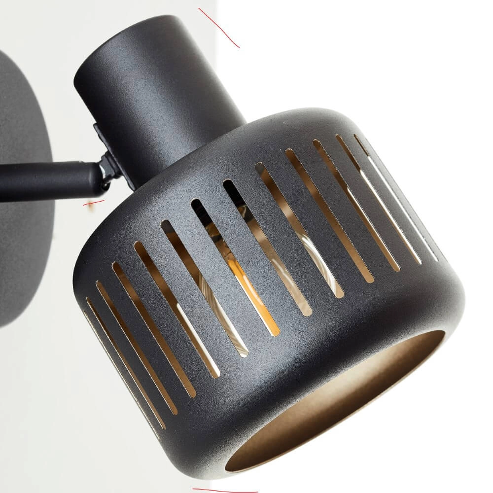 Zwarte wandlamp Tyas zwart met goud Brilliant 4004353424311