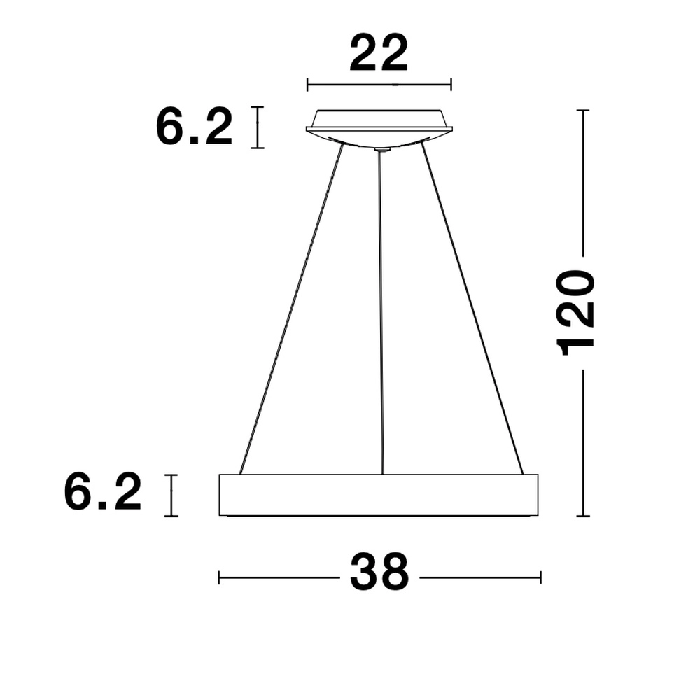 Hanglamp Rando Thin zwart Ø 38cm Lyora 5212017420152