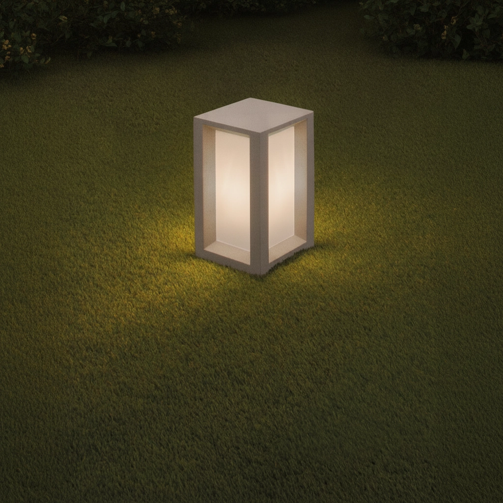 Vierkante tuinlamp Castro wit